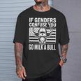 If Genders Confuse You Go Milk A Bull Usa 国旗 アメリカ 長袖tシャツ Tシャツ 彼への贈り物