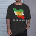 Iran Flagge Karte Löweonnechwert Free Iran Unterstützung Frauen Des Iran T-Shirt Geschenke für Ihn
