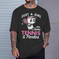 Just A Girl Who Love Tennis & Pandas パンダテニス愛好家 Tシャツ 彼への贈り物