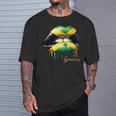 Lips Jamaican Flag Jamaica Love Travelacation Tシャツ 彼への贈り物
