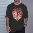 Long Live Hot Moms Vintage Flaming Heart Empowered Energy T-Shirt Gifts for Him