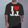 I Love Heart JJ Jj J J イニシャル Tシャツ 彼への贈り物