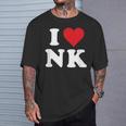 I Love Nk Initials I Heart NK First Last Name N K Tシャツ 彼への贈り物