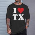 I Love Tx Initials I Heart TX First Last NameX Tシャツ 彼への贈り物