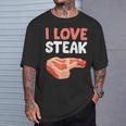 I Loveteak おもしろステーキ バーベキューグリルステーキ Tシャツ 彼への贈り物