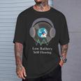 Low Batterytill Flowing 錦鯉 音楽 ヘッドホン 和風 低電力 共感 デザイン Tシャツ 彼への贈り物