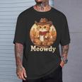 Meowdy Cat Cowboy Hat Vintage Wild West Western Pun T-Shirt Gifts for Him