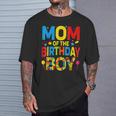 Mom Of The Birthday Boy Birthday Building Block T-Shirt Gifts for Him