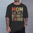 Mom Of The Birthday Twins Family Matching Bday Party T-Shirt Gifts for Him
