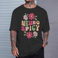 Neurospicy レトロフラワー Tシャツ 彼への贈り物