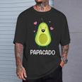Papacado Avocado Baffi Avocado Papa Festa Del Papà Maglietta Regalos para él