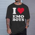 Red Heart I Love Emo Boys Tシャツ 彼への贈り物