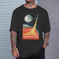 Sputnik Urssintage Poster Comunista Urss Espacio Manga Larga Camiseta unisex Regalos para él