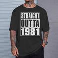 Straight Outta 1981 Womenintage 1981 Birth Of Birthday Tシャツ 彼への贈り物