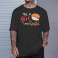 This Girl Lovesushi かわいい フェミニン 食べ物 引用アート Tシャツ 彼への贈り物