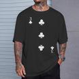 Three 3 Of Clubs トランプ ポーカーカード ブラックジャックカード Tシャツ 彼への贈り物