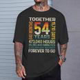 Together 54 Years Forever To Go 結婚54周年記念 Tシャツ 彼への贈り物