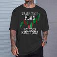 Trade Your Plan Not Your Emotions トレーディング投資家トレーダー株式証券取引所 Tシャツ 彼への贈り物