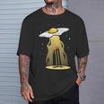Ufo 卵 ベーコン アブダクション 面白い 宇宙人 朝ごはん 銀河系 食品 Tシャツ 彼への贈り物