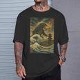 Ukiyo-E Kaiju Gran Ola Arte Monstruo Japonésintage Camiseta unisex Regalos para él