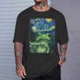 Van Gogh Nuit Étoiléeelfie Grenouille T-Shirt Cadeaux pour lui