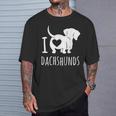 Wiener Dog ダックスフンド 犬 ペット愛好家 I Love Dachshunds Tシャツ 彼への贈り物