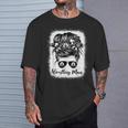 Wrestling Mom Messy Bun Sunglasses Athlete Support Parent T-Shirt Gifts for Him
