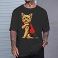 Yorkie Featuring Tattooed Yorkshire Terrier I Love Mom T-Shirt Gifts for Him