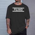 「Fujiko」ヘボン式「ふじこ」「フジコ」下の名前 ローマ字 名入れ 名乗り ラテン文字 綴り Tシャツ 彼への贈り物