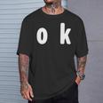 「Ok」面白い デザイン 語録 ネタ おもしろ 漢字 Ok Tシャツ 彼への贈り物