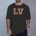 かわいい 文字 Lv イニシャル 名前 ヒョウ チーター動物 長袖tシャツ Tシャツ 彼への贈り物