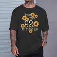 かわいいひまわり 92歳の誕生日 92歳の誕生日 長袖tシャツ Tシャツ 彼への贈り物
