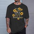 かわいいひまわり その私の101歳の誕生日 101歳の誕生日 Tシャツ 彼への贈り物