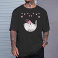 かわいい毛糸の猫はけん玉ハートを弾く Tシャツ 彼への贈り物