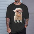 アルパカ・パパ・アルパパ・ラマ・パパ・アルパカ・パパ・ワーター・ワンダリングalpapa Tシャツ 彼への贈り物