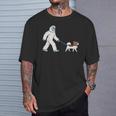 イエティウォーキングパピヨンクリプトゾロジー犬 Tシャツ 彼への贈り物