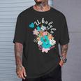 ウクレレギフト 70年代の花のウクレレ奏者 Tシャツ 彼への贈り物
