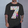キッズ 7歳の誕生日パーティーケーキクライマークライムボルダリング Tシャツ 彼への贈り物