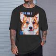 コーギー・ポートレート キュビズム・アート Tシャツ 彼への贈り物