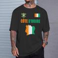 コートジボワール国旗 コートジボワール地図 Tシャツ 彼への贈り物