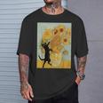 ゴッホ ひまわり 面白い 猫 アート 絵画 Tシャツ 彼への贈り物