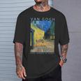 ゴッホ 面白いtシャツ アート 夜のカフェテラス 印象派 絵画 メンズ レディース 面白い 服 美術 油彩画 長袖tシャツ Tシャツ 彼への贈り物