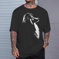 シェットランド・シープドッグ ポートレート シルエット 犬 シェルティー・ドッグ Tシャツ 彼への贈り物
