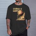 シーシュポス・イズ・ハッピー面白いギリシャ神話ミーム哲学 Tシャツ 彼への贈り物