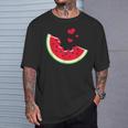 スイカ スライス メロン 夏休み シーズン フルーツ愛好家 Tシャツ 彼への贈り物