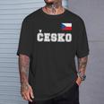 チェコ共和国 胸に Cesko 旗国旗 Tシャツ 彼への贈り物
