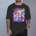トーストスペース 猫 パンローフキャット レインボーギャラクシー Tシャツ 彼への贈り物