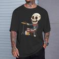 ドラミング スケルトン ドラム プレーヤー ドラマー パーカッション ドラム 長袖tシャツ Tシャツ 彼への贈り物