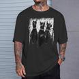 ドーベルマン・ピンシャー 黒と白の犬の恋人 Tシャツ 彼への贈り物