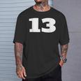 ナンバー13 Thirn スポーツチーム フロントプリント お揃い 誕生日 Tシャツ 彼への贈り物